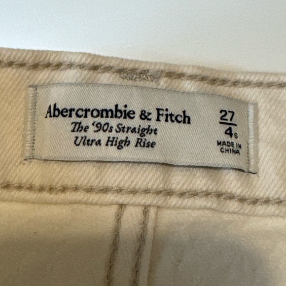 Abercrombie & Fitch white 90’s straight ultra high rise jeans size 4 - Picture 10 of 10